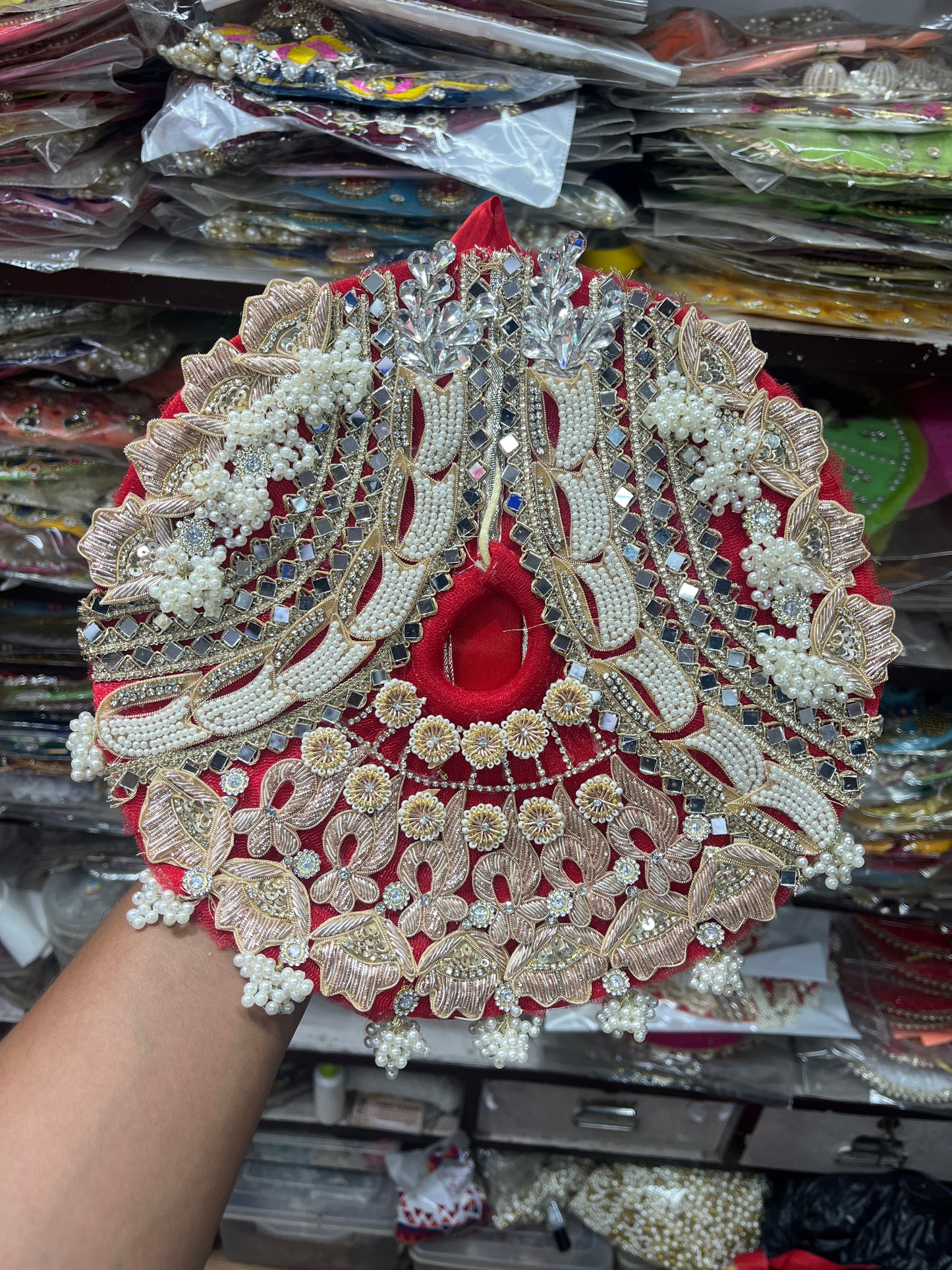 Very Beautiful Red Colour Poshak for Laddu Gopal Ji