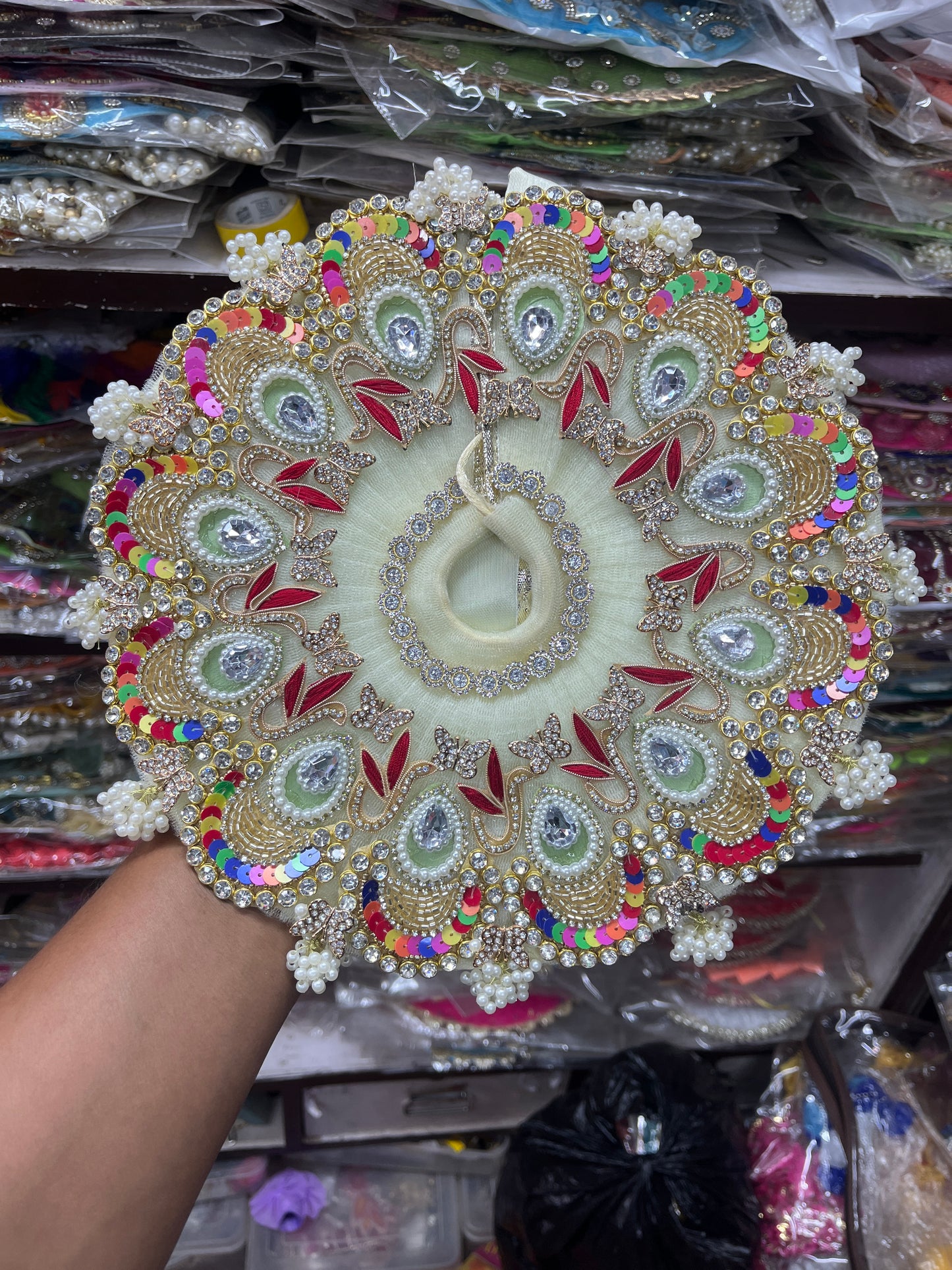 Very Elegant and very bright colour Poshak for Laddu Gopal Ji