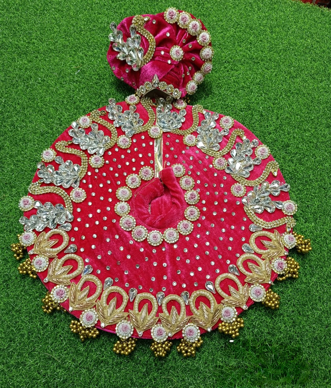 Beautiful Wedding Collection of Laddu Gopal Ji Poshak in Rani Velvet