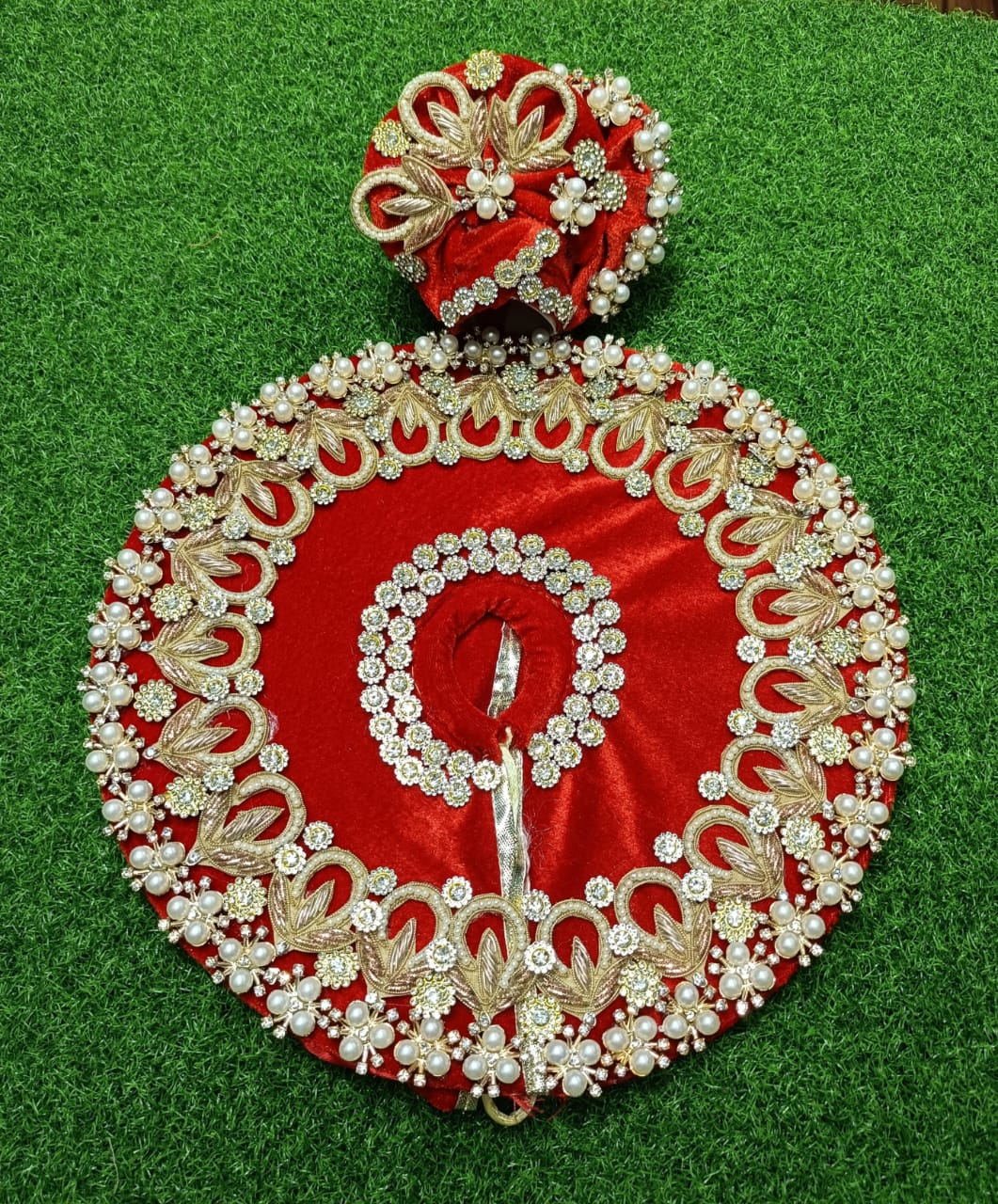 Beautiful Wedding Collection of Laddu Gopal Ji Poshak in Red Velvet