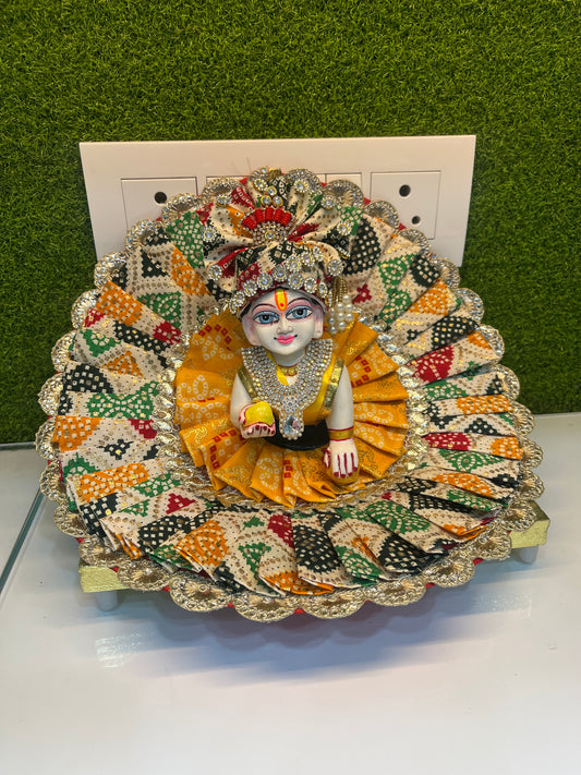 Colourful Bhandej Poshak for Laddu Gopal Ji