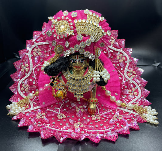 Janmashtmi Special Handwork Rani Colour Poshak for Thakurji