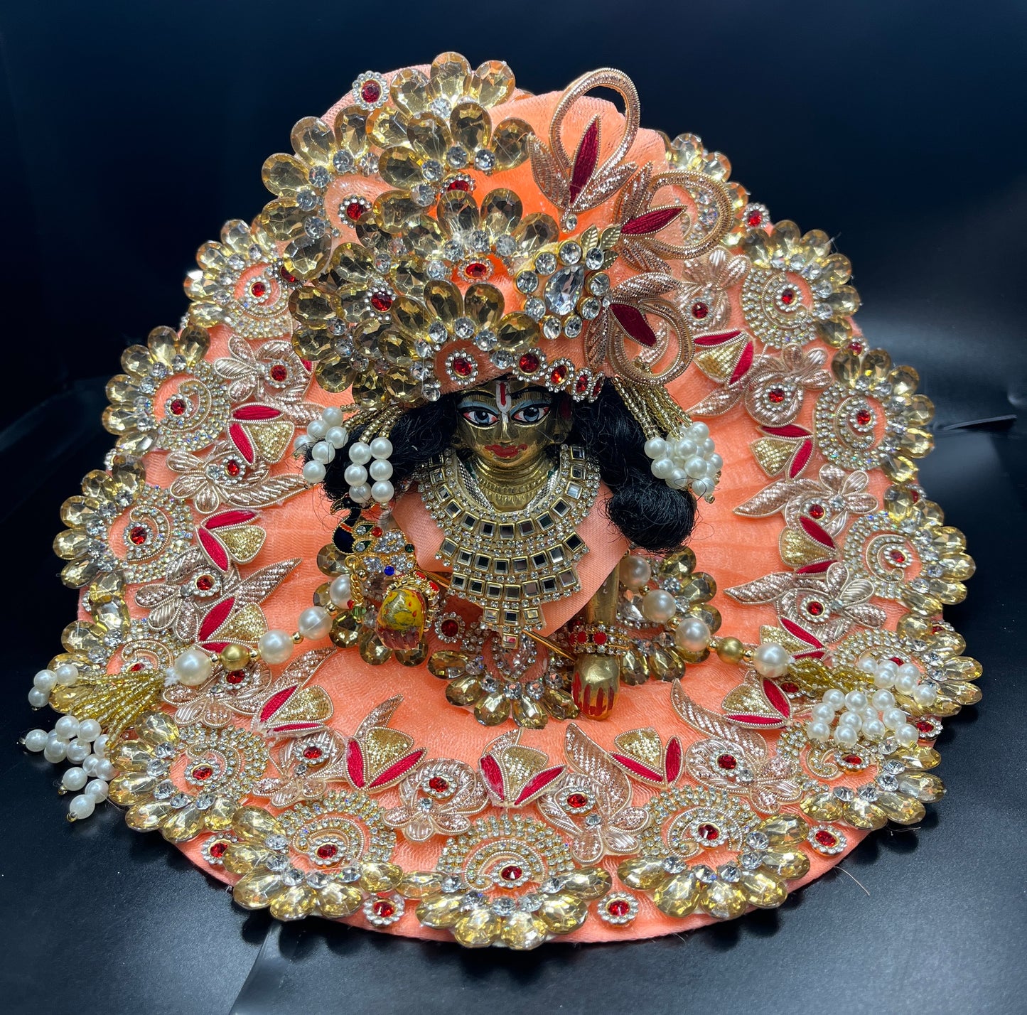 Very Heavy Peach Colour Dress for your Laddu Gopal Ji